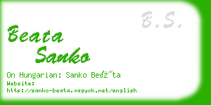 beata sanko business card